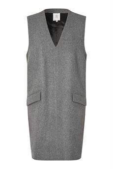 SECOND FEMALE KJOLE, VALL SPENCER DRESS, GREY MELANGE